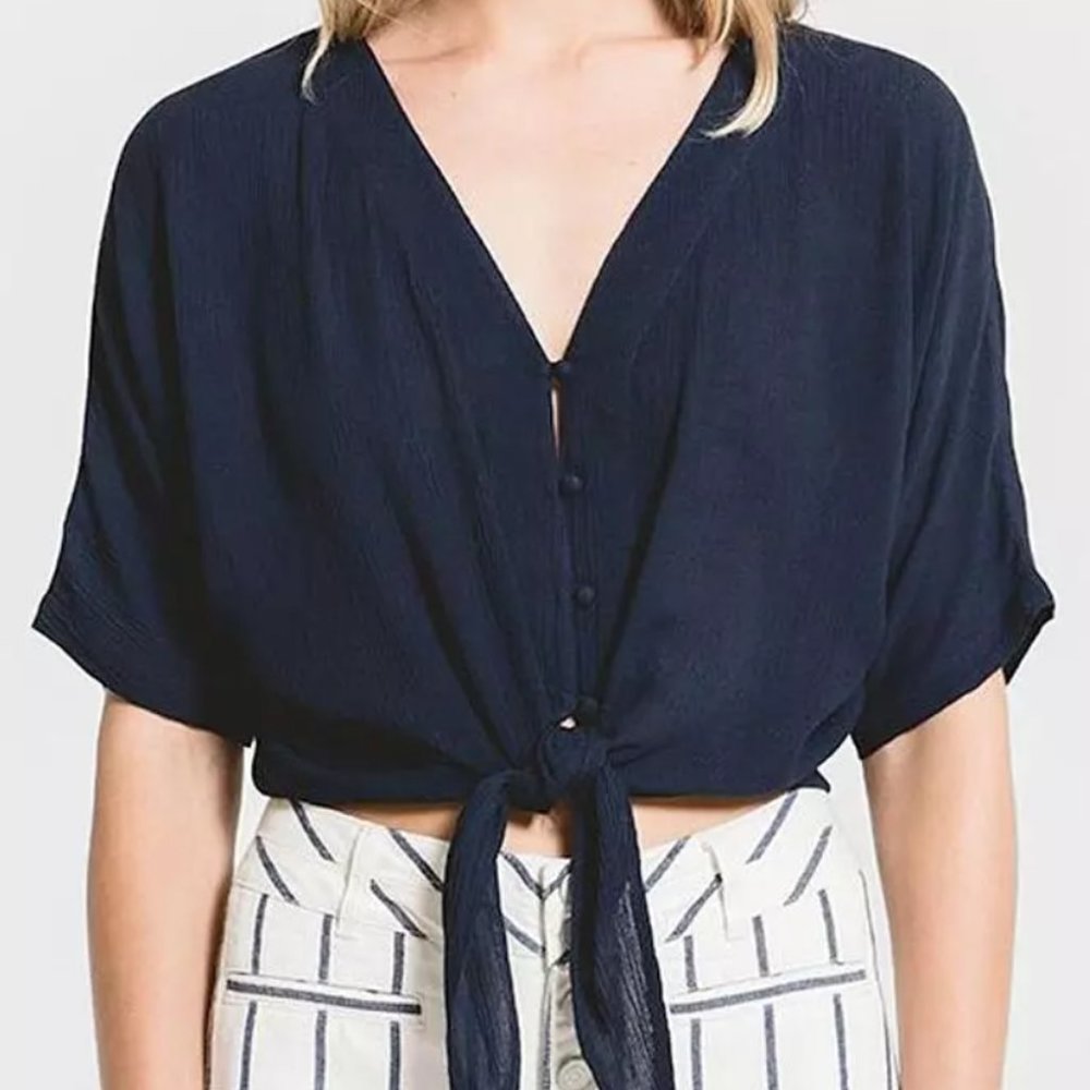 Rag Poets Roma Front Tie Top